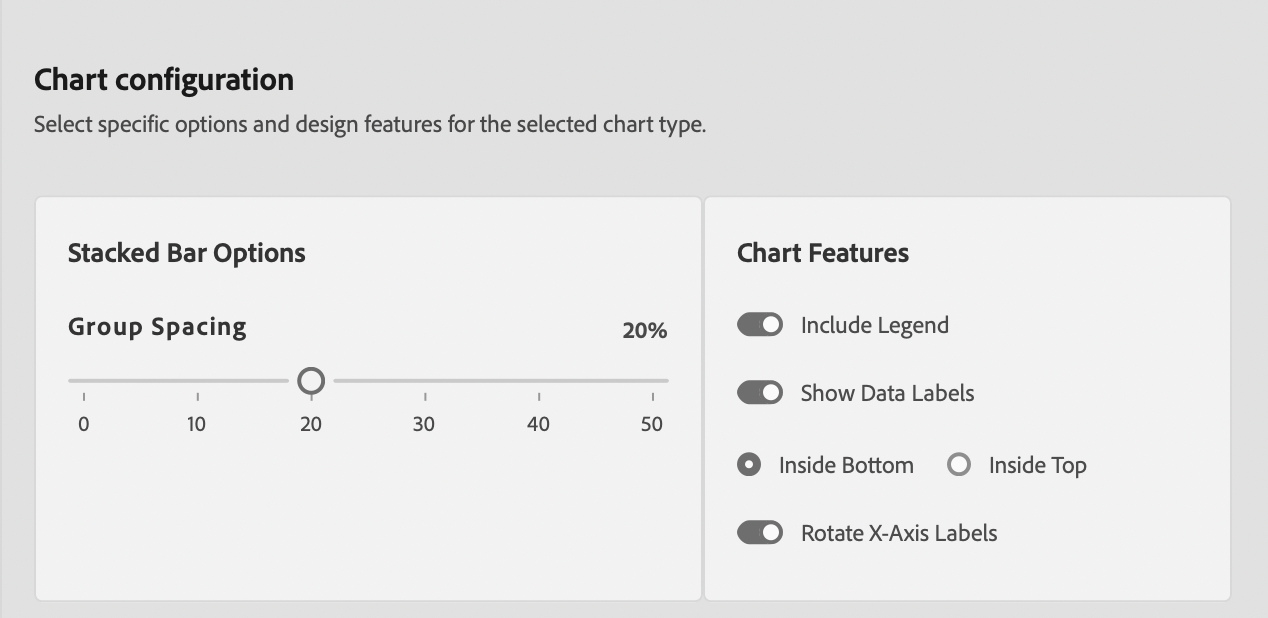 InDesign UXP Panel Stacked Bar Chart Options Tab Screenshot
